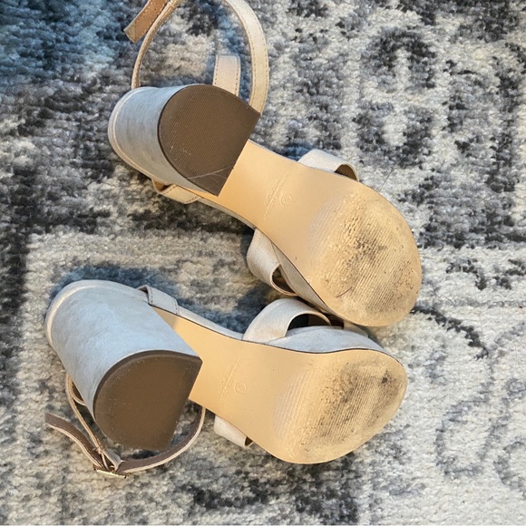 Lulus Light Nude Suede Ankle Strap Heels, Size 6 - Picture 9 of 11